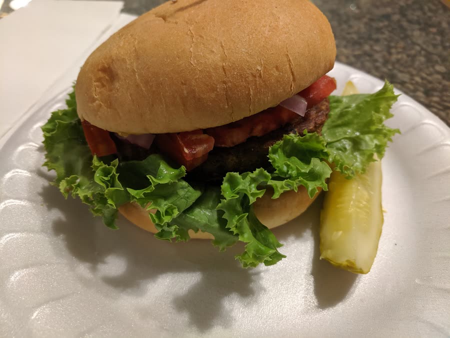 Garden burger made to order at Gardner's Market